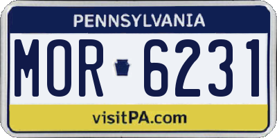 PA license plate MOR6231