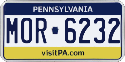 PA license plate MOR6232