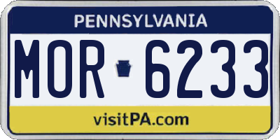 PA license plate MOR6233