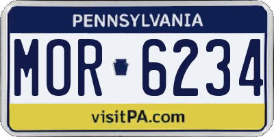 PA license plate MOR6234