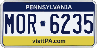 PA license plate MOR6235