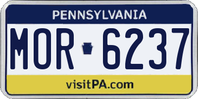 PA license plate MOR6237