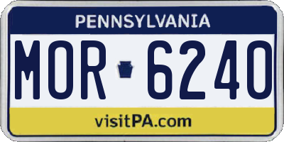 PA license plate MOR6240