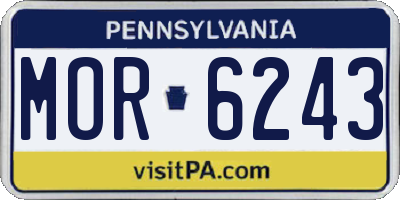 PA license plate MOR6243