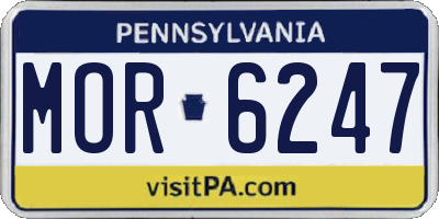 PA license plate MOR6247