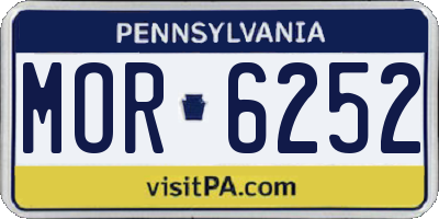 PA license plate MOR6252