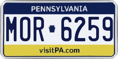 PA license plate MOR6259