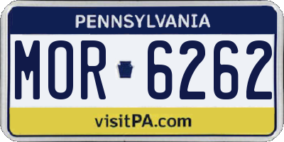 PA license plate MOR6262