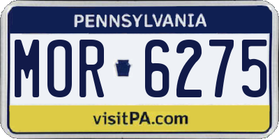 PA license plate MOR6275