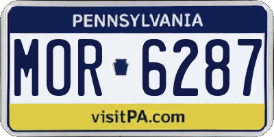 PA license plate MOR6287