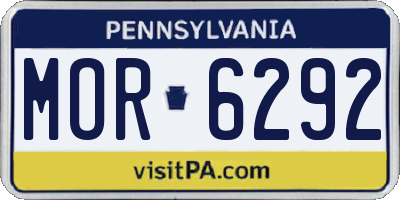 PA license plate MOR6292