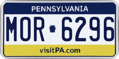 PA license plate MOR6296