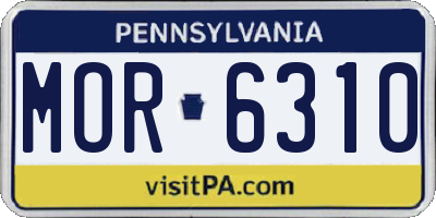 PA license plate MOR6310