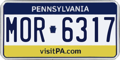PA license plate MOR6317