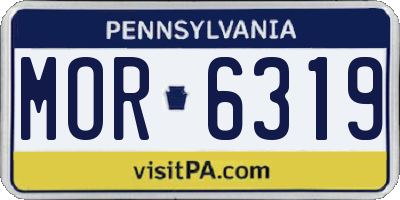 PA license plate MOR6319
