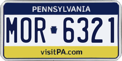 PA license plate MOR6321