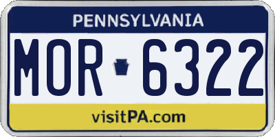 PA license plate MOR6322