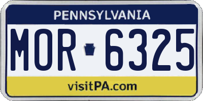 PA license plate MOR6325