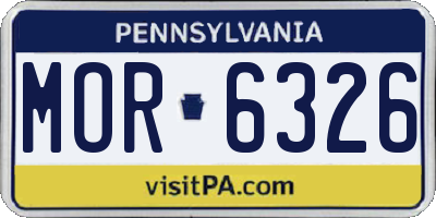 PA license plate MOR6326