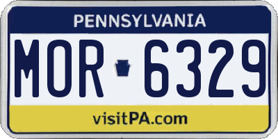 PA license plate MOR6329