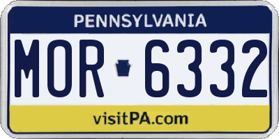 PA license plate MOR6332