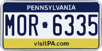 PA license plate MOR6335