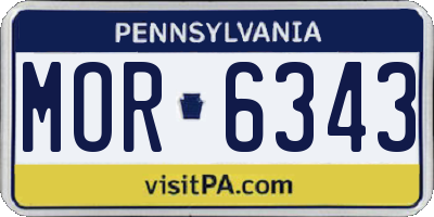 PA license plate MOR6343