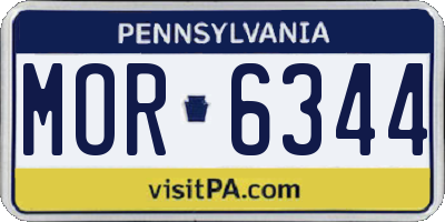 PA license plate MOR6344