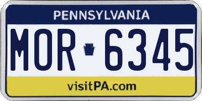 PA license plate MOR6345