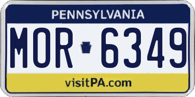 PA license plate MOR6349