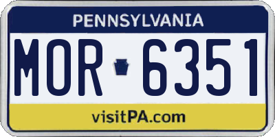 PA license plate MOR6351
