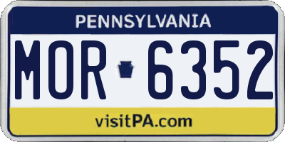 PA license plate MOR6352