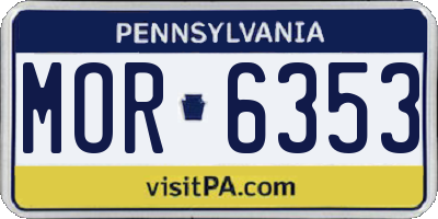 PA license plate MOR6353