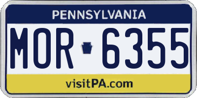 PA license plate MOR6355