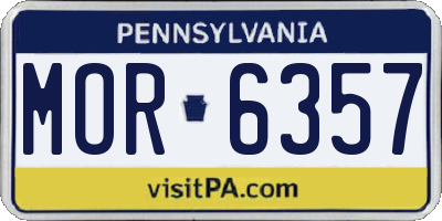 PA license plate MOR6357