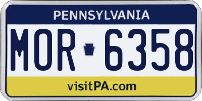 PA license plate MOR6358