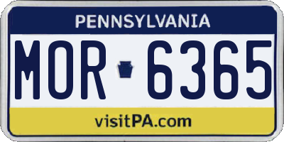 PA license plate MOR6365