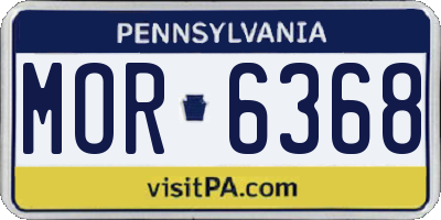 PA license plate MOR6368