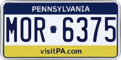 PA license plate MOR6375