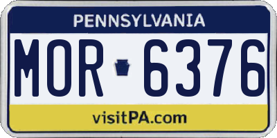 PA license plate MOR6376