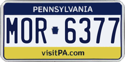 PA license plate MOR6377