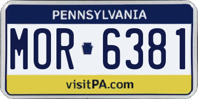 PA license plate MOR6381
