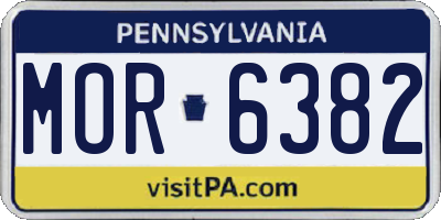 PA license plate MOR6382