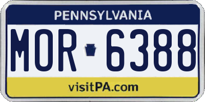 PA license plate MOR6388