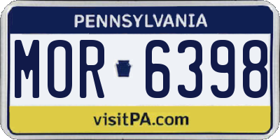 PA license plate MOR6398
