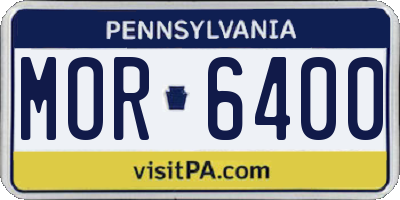 PA license plate MOR6400