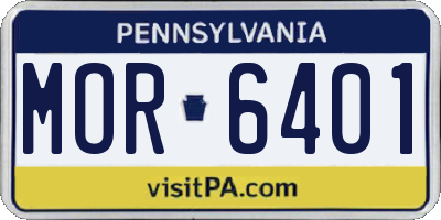 PA license plate MOR6401