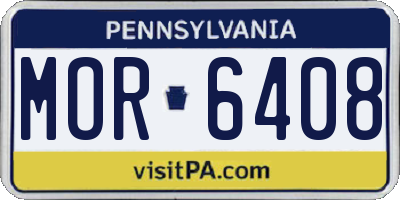 PA license plate MOR6408