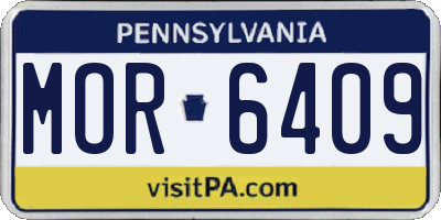 PA license plate MOR6409
