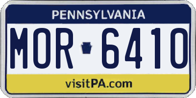 PA license plate MOR6410
